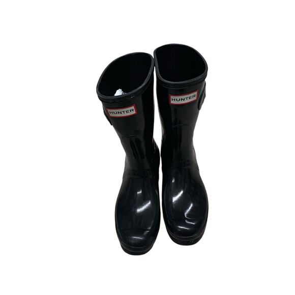 Hunter Original Short Black Gloss Waterproof Rain Boots Comfortable Black Size 7 - Picture 6 of 12